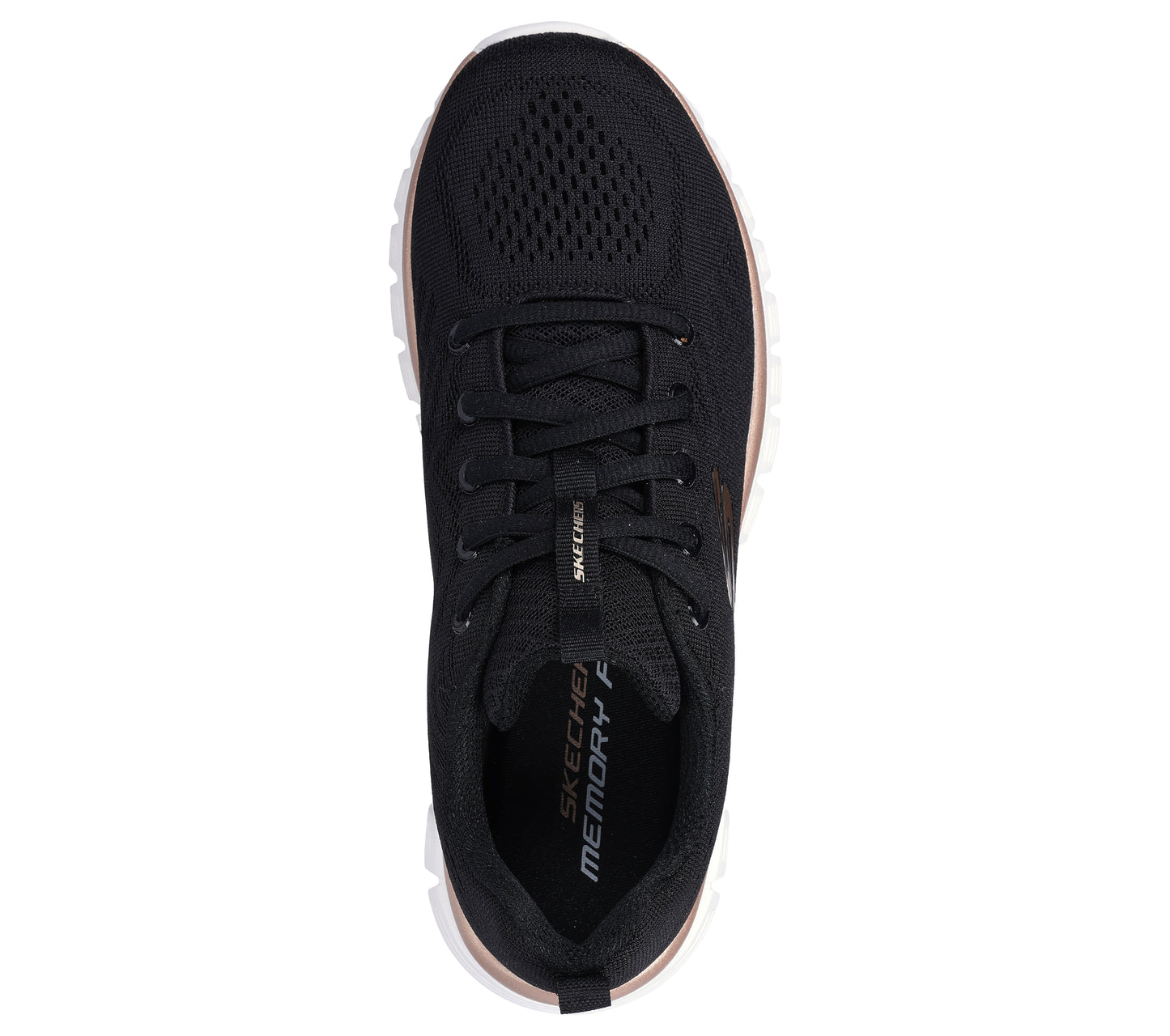 SKECHERS PRETA COM DOURADO