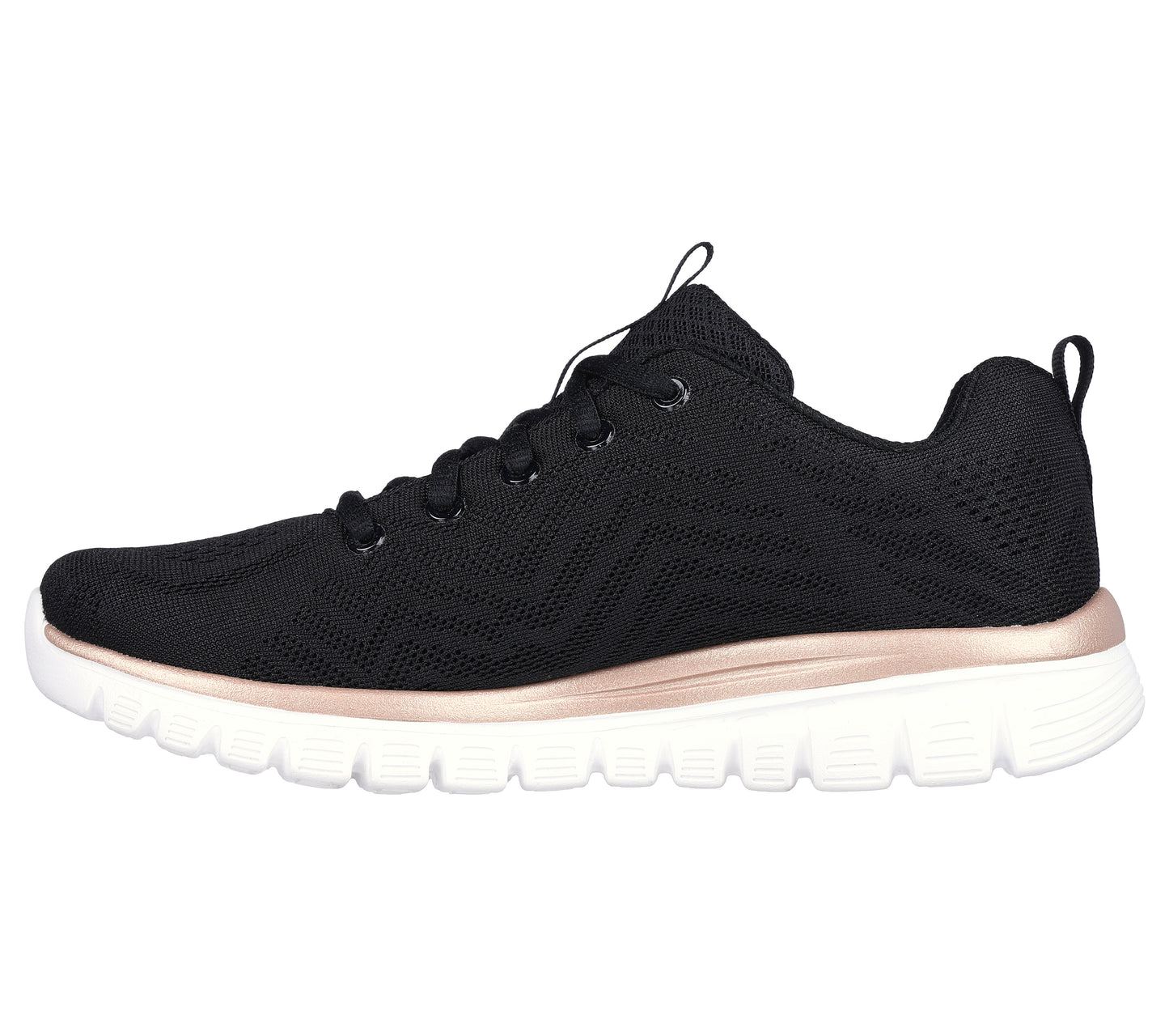 SKECHERS PRETA COM DOURADO